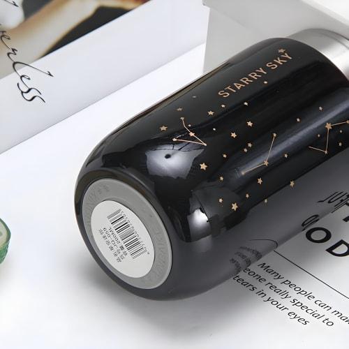 YIHFBB Mini 200ml Termoska Nerezový Cestovní Hrnek s Víčkem, Odolný proti Rozlití, Lehký, Snadno se Čistí, Mini Roztomilý Vakuově Izolovaný Hrnek s Hvězdnou Oblohou
