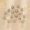 26 Letters Zirconia Inlaid Square Spacer Beads for DIY Bracelets, Necklaces & Pendants