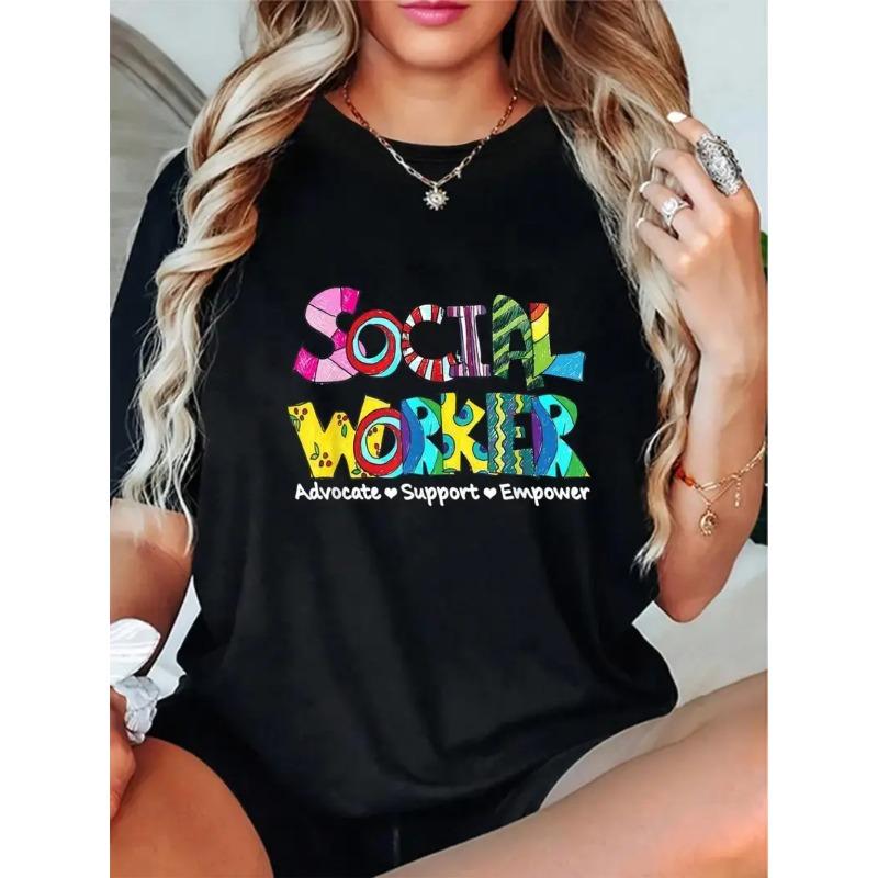 Unisex Social Worker Appreciation Month T-Shirt - Advocate Support Empowerment Graphic Print, Soft Breathable Fabric, S