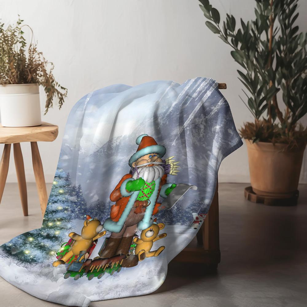 

Tuniu Santa Claus Christmas Blanket Soft Warm Plush Gift for Kids Boys Girls Toddler Children Sofa Bed Decoration 75x90cm