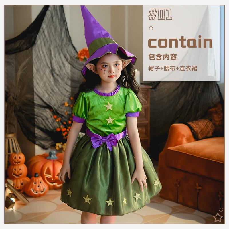 

Хэллоуин Детский костюм для девочек Фея Динь-Динь Принцесса Чудесная Фея Зеленый Эльф Детский костюм Платье 150cm