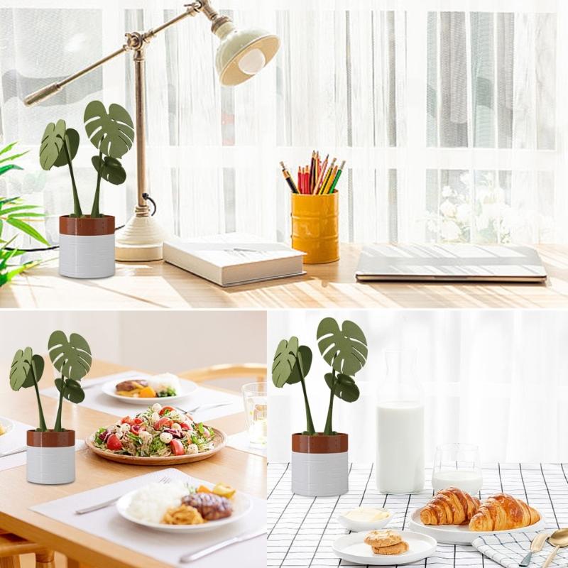 3D Printed Plant Coasters Magnetic Monstera Designs For Desktop Protections And Decoration Waterproof Kitchen Accessory