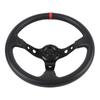 14-calowa Kierownica Wyścigowa do Samochodu PVC Aluminium Uniwersalna Wygląd Włókna Węglowego Sportowa Kierownica z Przyciskiem Klaksonu dla 6
