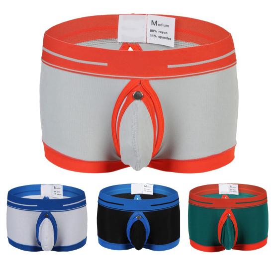 Sexy Boxer Briefs Jockstrap G-string Back Cutout Hole Underwear Thong for Men Daily Wear