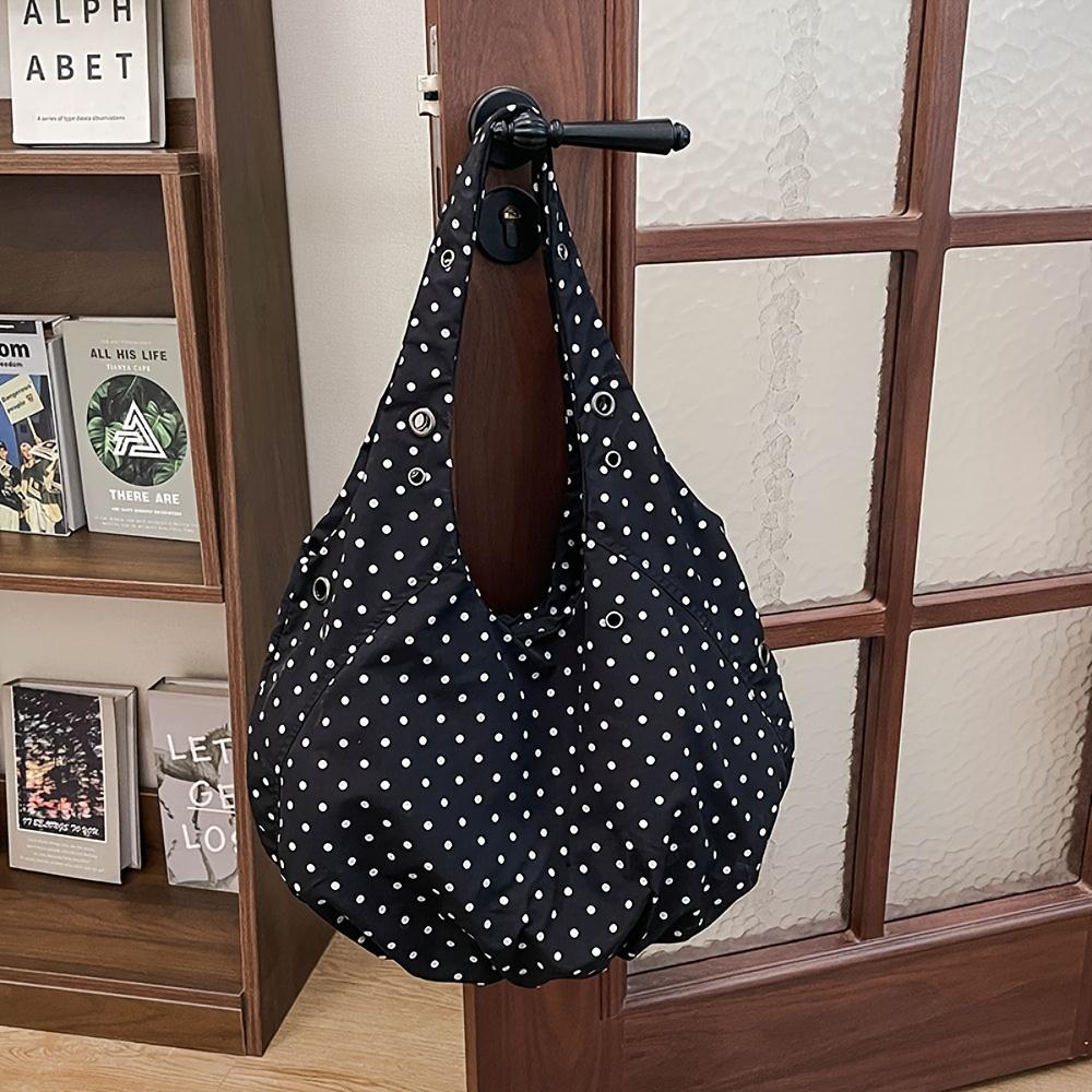 Women s shoulder bag, new polka dot lightweight travel shoulder bag, suitable for short trips/grocery shopping/shoulder bag