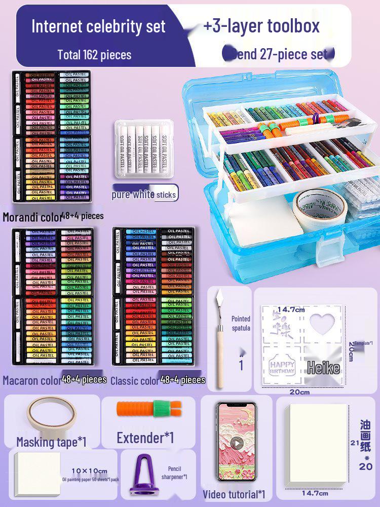 Super Soft Oil Pastel Set with Brush & Scraper Tools - Perfect Crayons for Kids' Birthday Gifts & DIY Projects