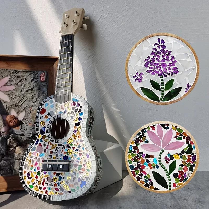 Bunte Eisbruch-Fragmente Kristallmosaik DIY Kreative Handgefertigte Mosaikkunst Farbige Gehärtetes Glas Transparente Partikel 100g