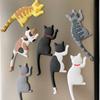 Cute Cat Fridge Sticker  Magnet Hook, Cartoon Cat Design Bendable Tail for Keys, Notes Photos, Magnetic Sticker for Refrigerator