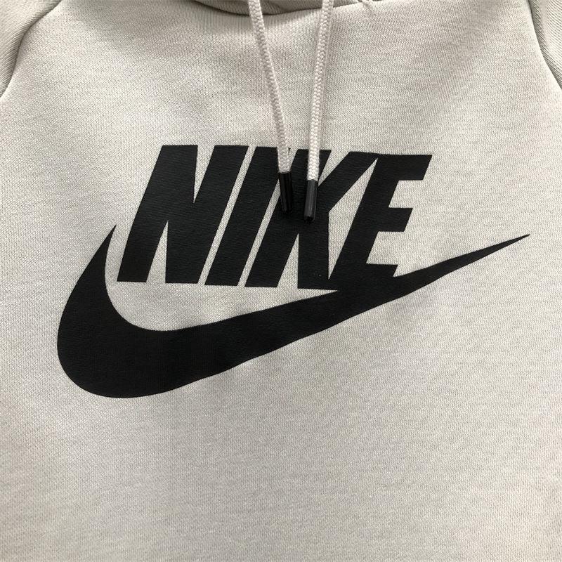 Nike Sports Lifestyle Series Thin Fleece Warm Knitted Hooded Long Sleeve Sweatshirt Women Sweatshirt Phantom-Grey White BV4127-072