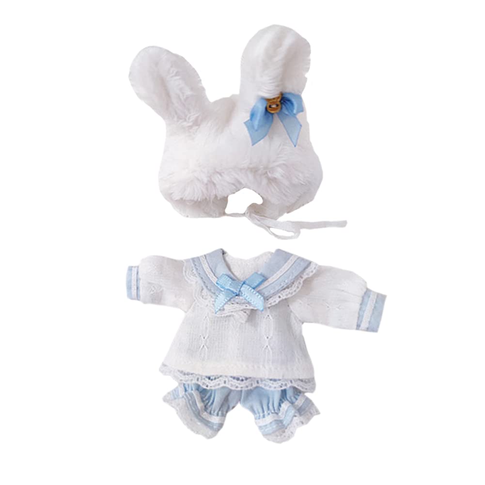 

rakulifey Obitsu 11 Outfit, 3-Piece Bunny Outfit Set, Pink and Blue, OB11 Size Outfit, 2 Colors (Blue)