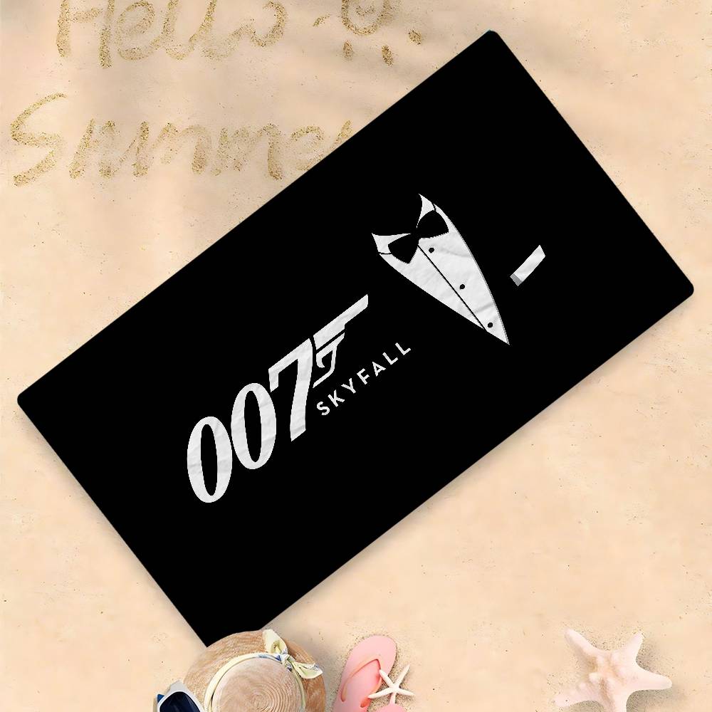 Classic Film J-James B-Bond 007 Microfiber Beach Towel Absorbent Quick Dry Soft Yoga Swimming Resort Mountain Climbing Towel