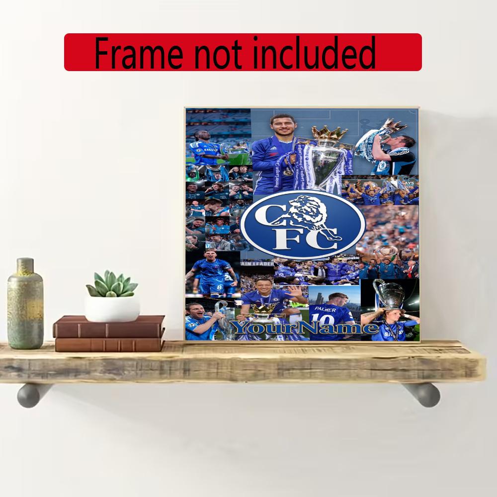 Chelsea Fc Customize Your Name Diamond Painting Round Diamond Rhinestones Mosaic Diamond Embroidery Wall Paintings Rhinestones Gift Frameless