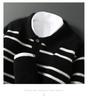 Men's 100% Wool Color Block Stripe Polo Collar Sweater, Autumn/Winter Collection