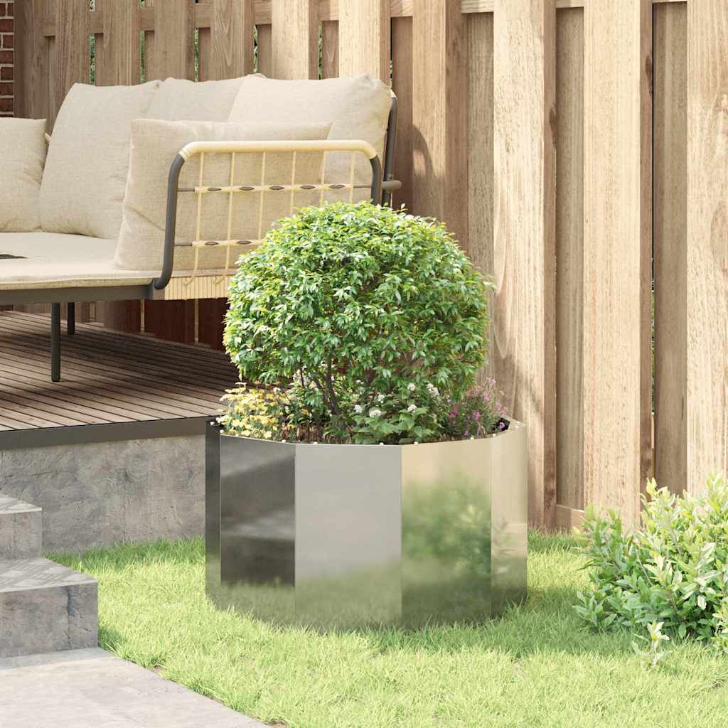 Plant Pot Silver 60 X 60 X 35 Cm Galvanized Steel