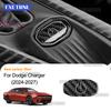 Real Hard Carbon Fiber For Dodge Charger 2024 2025 2026 2027 Start Engine Stop Button Cover RHD LHD Sticker Car Interior Trim
