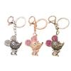 Keychain Pendant Sparkling Rhinestones Mouse Shape Charm Key Chain Strong Lobster Clasp Multi-Functional Key Holder