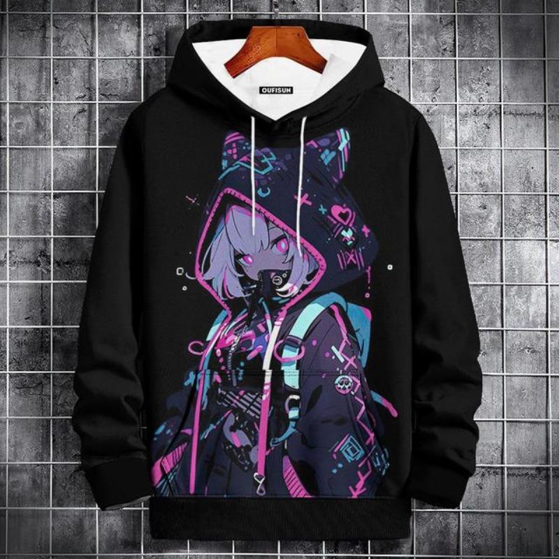 Cartoon Sexy Bad Girl Men's Hoodie Autumn Casual Long Sleeve Pullover 3D Print Tops Fashion Streetwear Fashion Men's Hooded