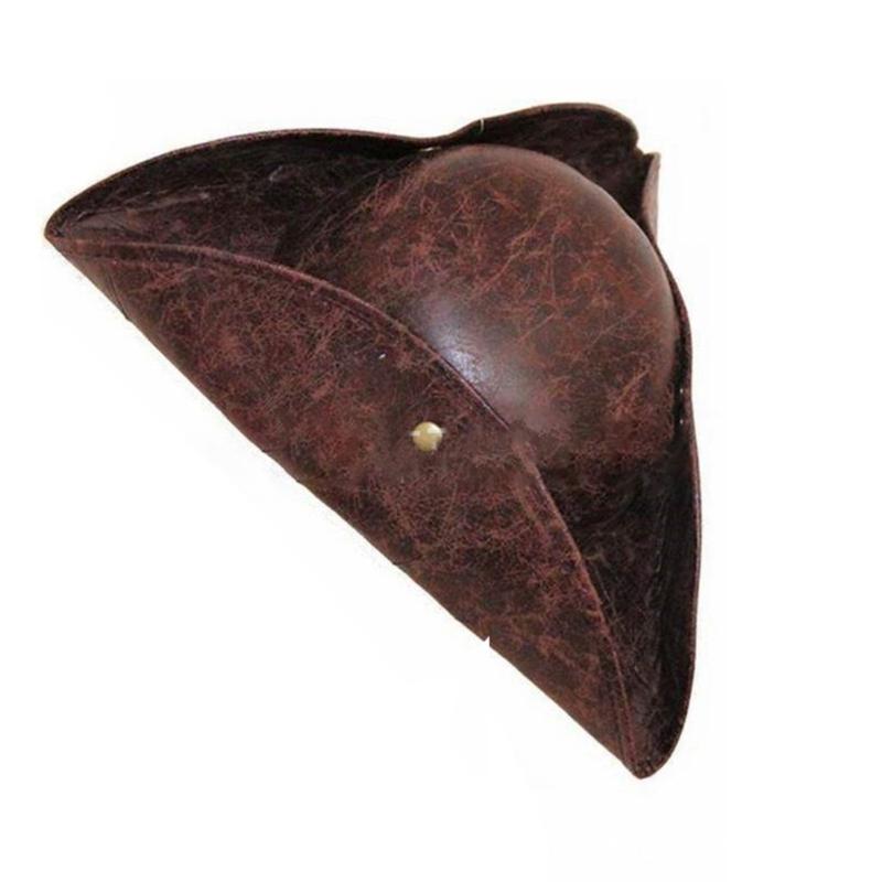 Faux Leather Adult  Pirate Hat for Winter Autumn for Creative Halloween Cosplay Rave Party Jazz Hat Adjustable Large Bri