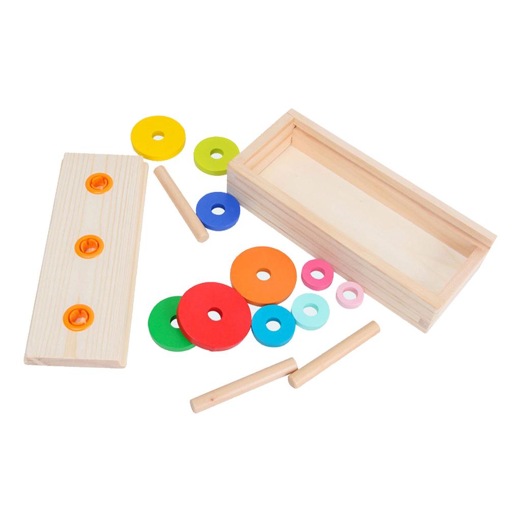 10 Rings Puzzle Game Wooden Tower rly Educational Logic Thinking Block Game Toy for Kids