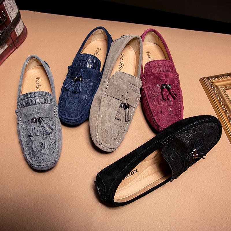 Luxury Designer 2026 New Tassel Loafers Men Casual Shoes Suede Leather Men's Flats Slip On Mens Driving Shoes Moccasins For Man
