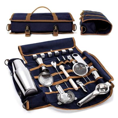 High-Quality Professional Bartender Kit Travel Bag Blender 25-Piece Mixology Set 25-Piece Bartender Gift Set Whiskey Preparation