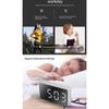 Mini Desk Alarm Clock Digital Mirror LED Temperature USB Bedside Table Travel Clocks for Bedroom Li