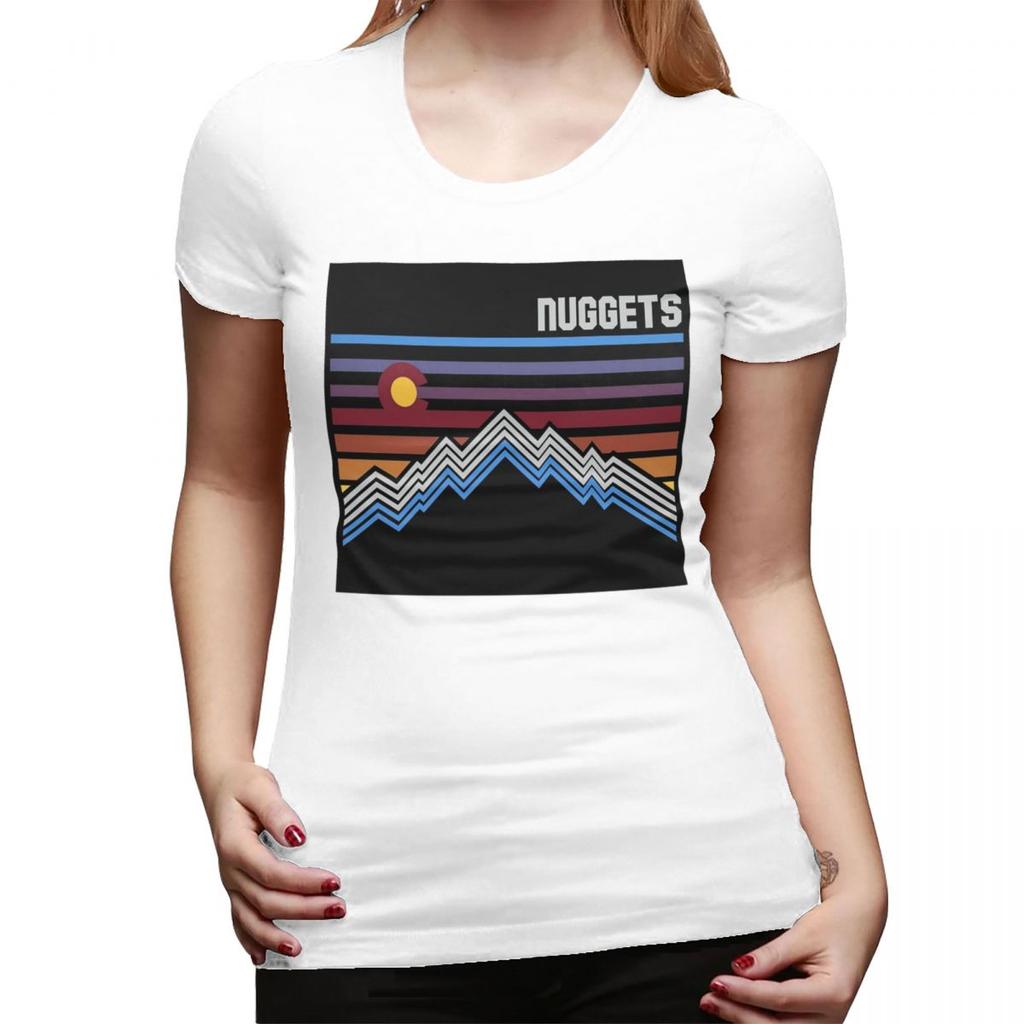 Denver Nuggets TShirt for Women Round Neck Streetwear T Shirts Womens Tees Short Summer Clothes Tops
