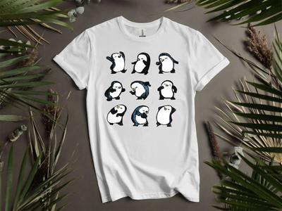 Cute Penguin Moods Vintage T-Shirt Mens Womens Tees Top T Shirt Mens Womens Tees Top Men Women Unisex Tshirt K88