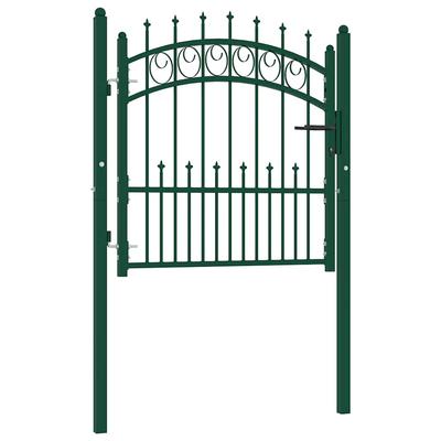 Vidaxl Garden Gate With Spikes, Steel, 100X100 Cm, Green