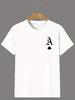Mens Casual Play Card A Print Crew Neck Short Sleeves Tsh...