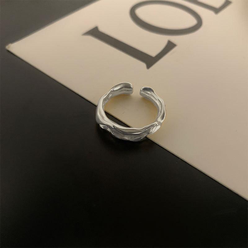 Adjustable Inspired Retro Geometric Wave Ring In 925 Silver For Elegant Womens Wear