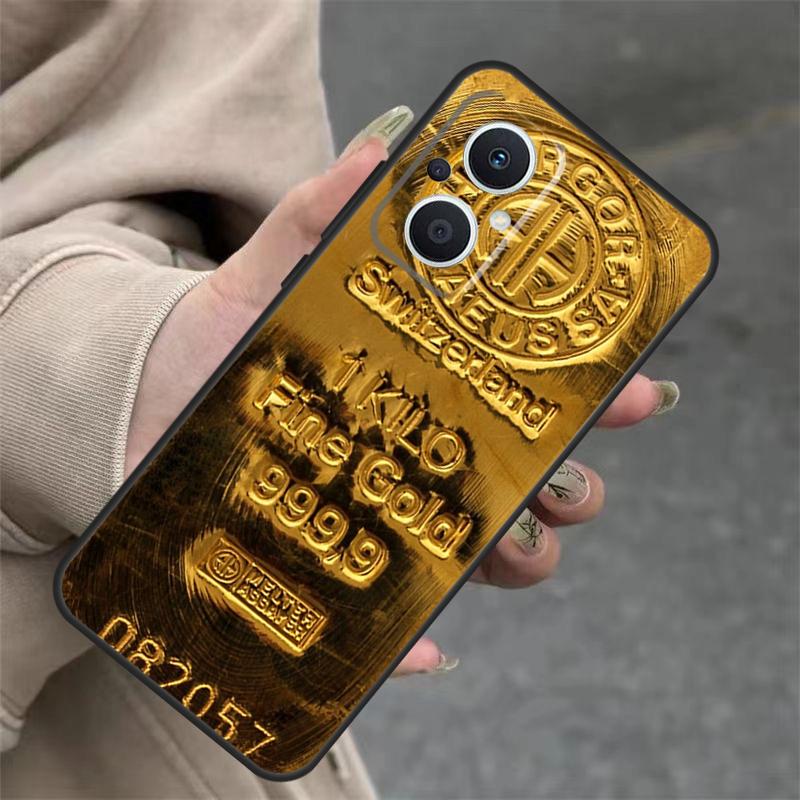 Switzerland Fine Gold Case For OPPO Reno 11 11F 10 Pro 4Z 5Z 8T 5 6 7 8 Lite OPPO Find X5 X6 Pro X2 X3 Lite Cover