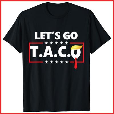 Funny Let's Go Taco Black Cotton T-Shirt S-5XL