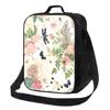 UtART Vintage Roses Spring Flower And Early Insects Botanical Insulated Lunch Bag Food Boxes Portable Container Lunch Box Tote