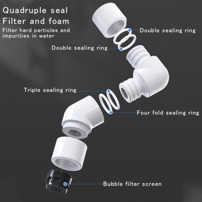 Universal 720 ° Swivel Faucet In Kitchen, Swivel Faucet Spray In Bathroom, Water-Saving Faucet Nozzle Extension Adapter