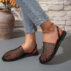 Women’s Fisherman Flat Open Weave Roman Sandals, Round Toe Summer Slip-On Shoes