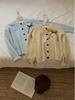 Korean Lace Round Neck Knit Cardigan with Bow - Women's Early Autumn Top