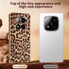 For Xiaomi Redmi Note 14 Pro+ 5G Case Leopard Print PU Leather Coated PC+TPU Electroplating Phone Cover