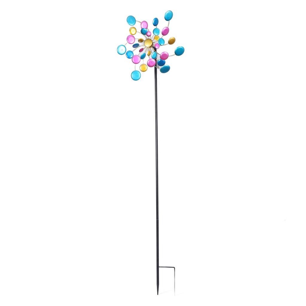 Garden Wind Spinner Colorful Metal Windmill Decoration for Outdoor Yard Lawn Patio