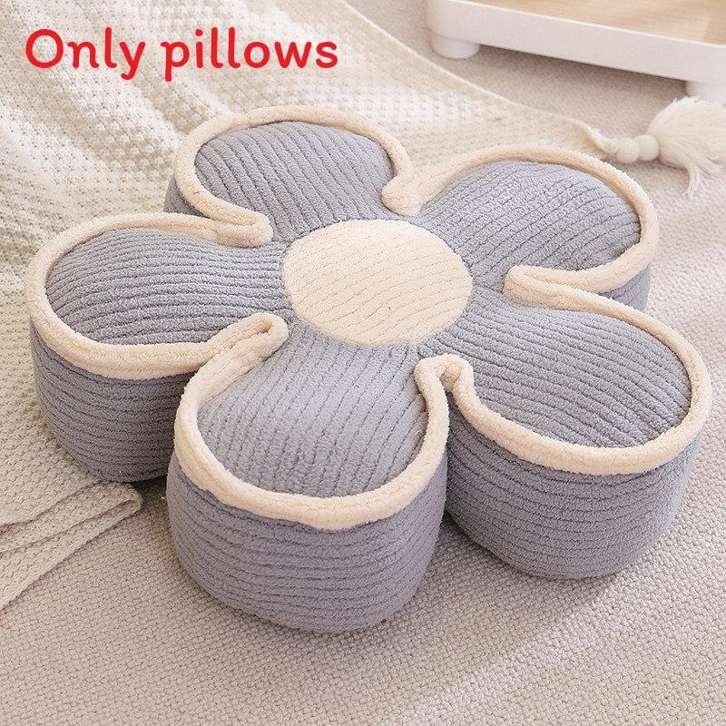 Cozy Plush Flower Cushion With Spliced Design Pillows For Sofa Bed Lounge Use