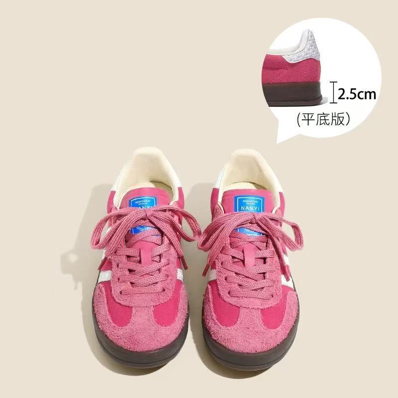 Retro style shoes striped lace-up casual women's shoes versatile leather splicing