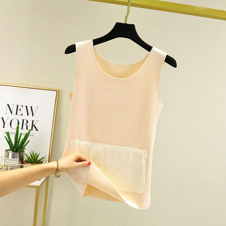 Women's Seamless Thermal Vest: Upgraded Velvet Belly Protection for Autumn and Winter