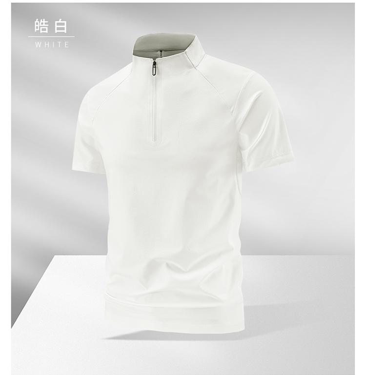 

Half-zip quick-drying short-sleeved T-shirt men s summer half-sleeve XL