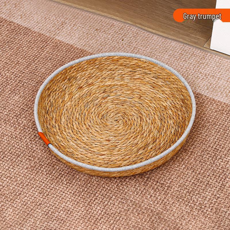 Breathable Woven Cattail All-Season Cat Bed