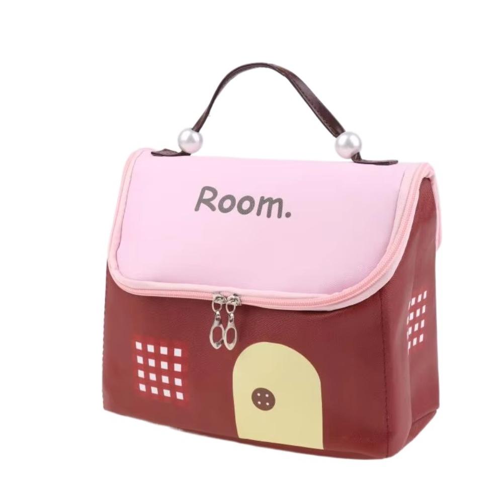 Cute House Shape Makeup Bag Large Capacity Cosmetic Case Cartoon Travel Makeup Handbag  Gift