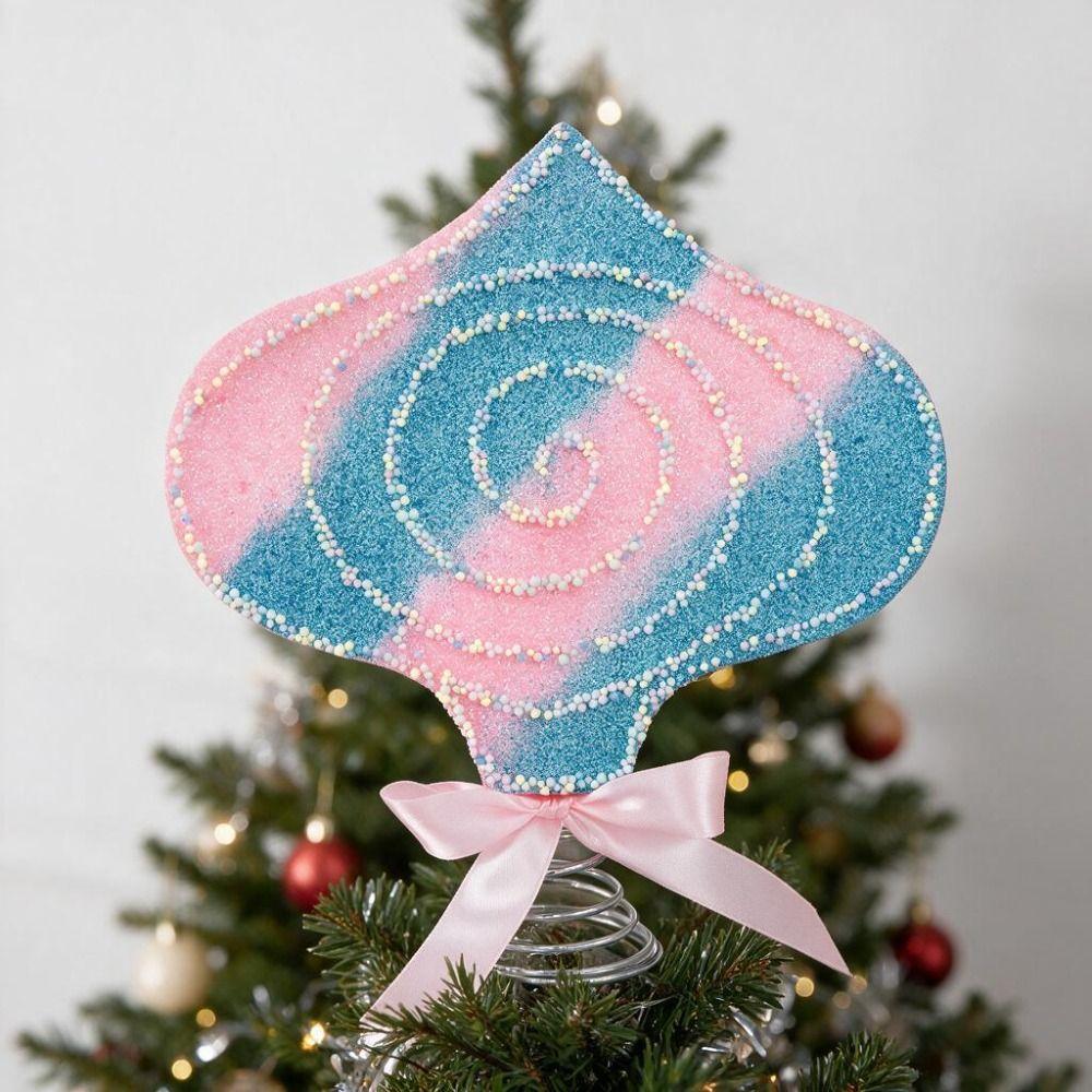 Colorful Icing Design Candy Christmas Tree Topper Festival Party Scene Decoration New Year