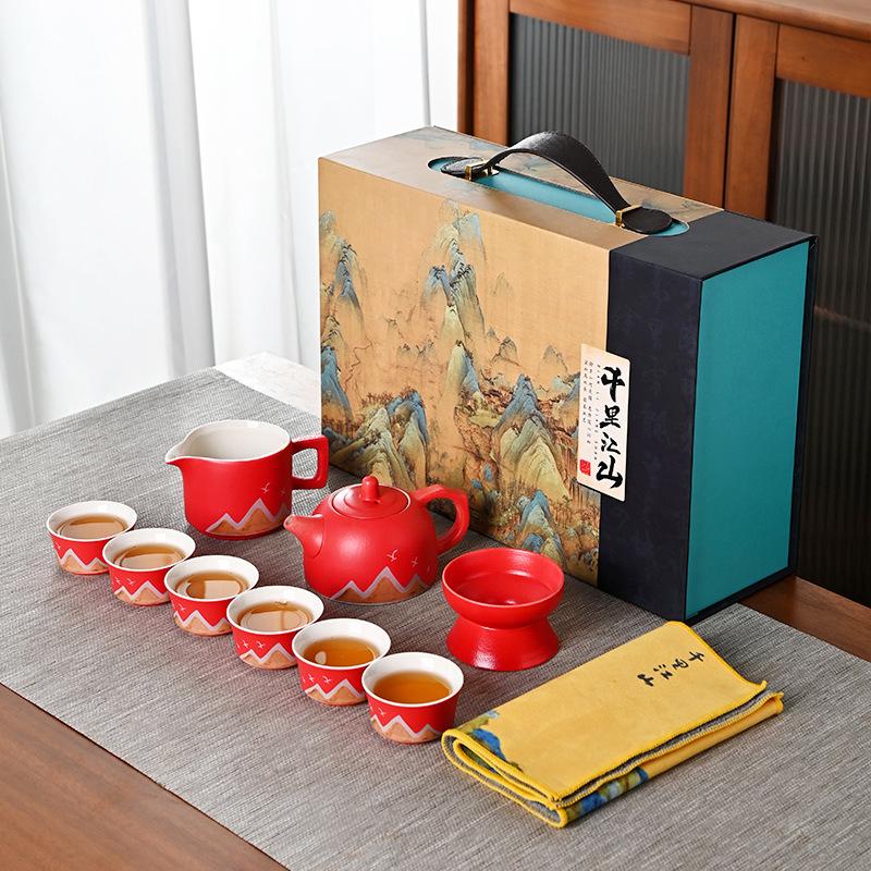 

Thousands of miles and thousands of miles of Jiangshan , a complete set of ceramic sets, business high-end gift sets, gift boxes, household high-grade