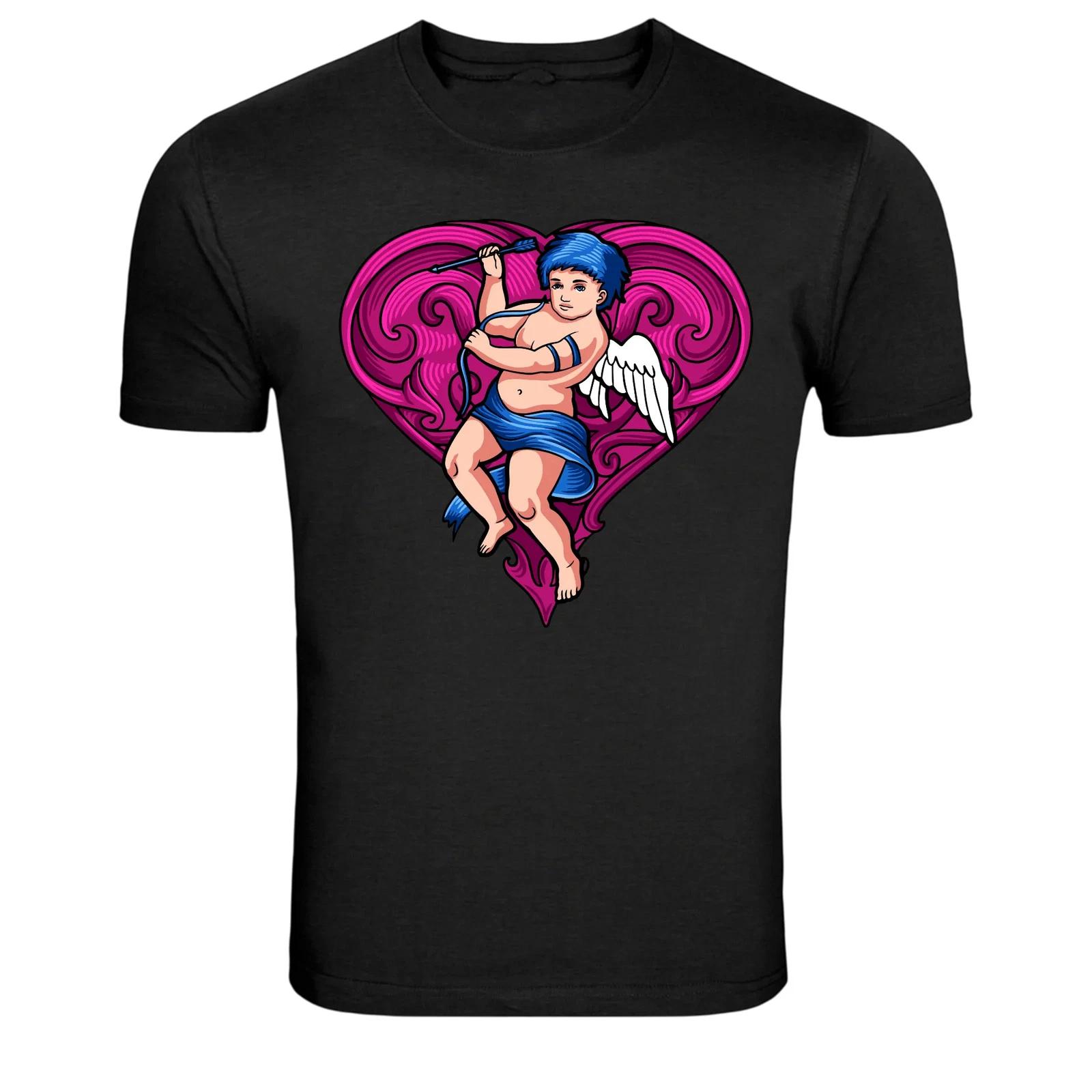 Cupid Angel Heart Valentine Love Graphic T-Shirt 3XL