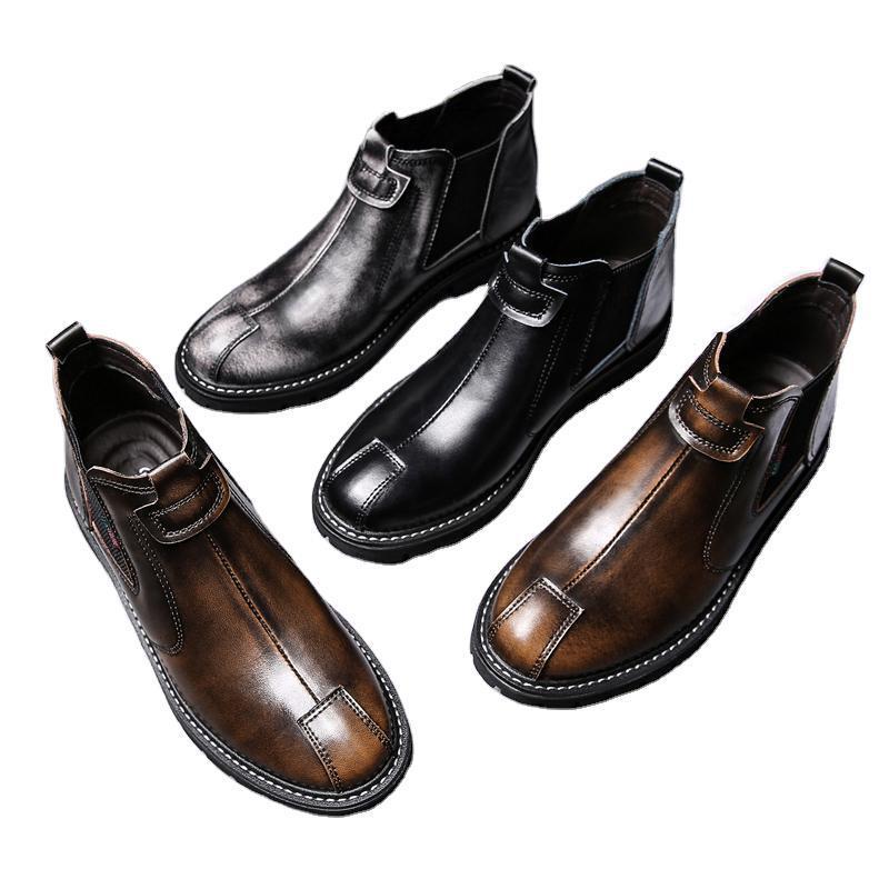 Martin boots men's 2020 new men's casual thermal cotton boots fashion trend Chelsea boots men's boots