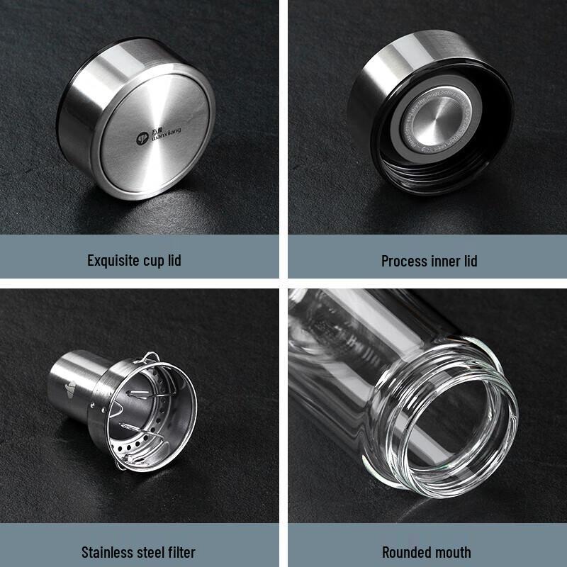 Vientiane Double-layer Glass Tea Infuser Bottle